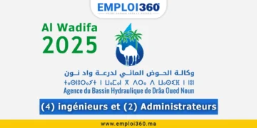 Alwadifa 2025 : Concours pour 6 postes à l’Agence du Bassin Hydraulique de Draa Oued Noun. Recrutement d’ingénieurs et administrateurs.